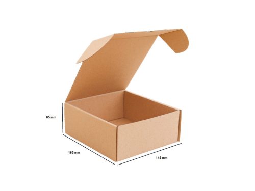 Önzáró barna postai csomagoló doboz 165x145x65 mm