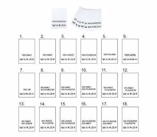 Mosási kresz nyomott bevarrható ruhacímke