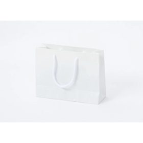 Zsinórfüles papírtáska 20x7x15 cm fehér