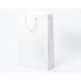 Zsinórfüles papírtáska 23x9x35 cm fehér