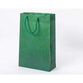Zsinórfüles papírtáska 23x9x35 cm zöld