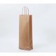 Sodrott füles italtasak, italtartó papírtáska 14x39+8 cm natúr barna