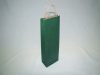 Sodrott füles italtasak, italtartó papírtáska 14x39+8 cm zöld