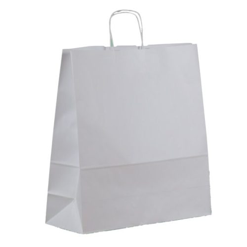 Sodrott füles papírtáska 45x48+17 cm fehér
