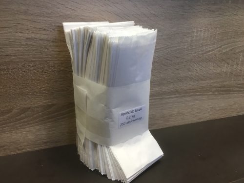 Kisméretű papírzacskó, aprócikk tasak fehér 8x19 cm - 20 dkg