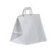 Széles talpú elviteles papírtáska 32x27+21 cm fehér